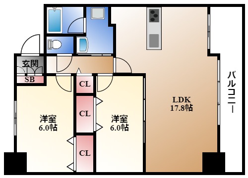 茶屋ヶ坂ライズの間取り