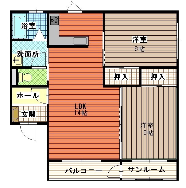 パークレーンＤの間取り