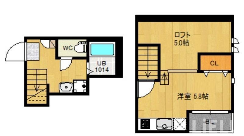 仙台市若林区裏柴田町のアパートの間取り