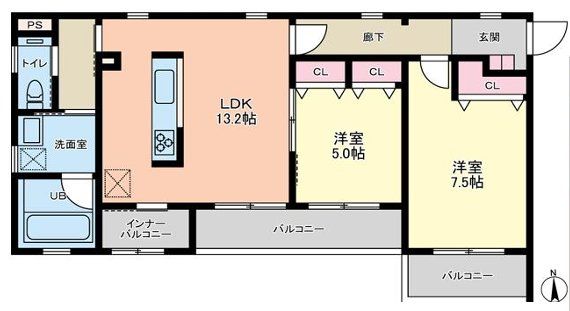 さいたま市大宮区櫛引町のマンションの間取り