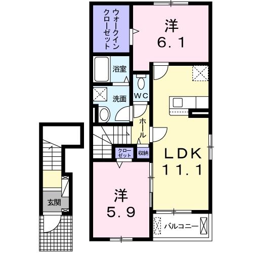 本庄市児玉町児玉南のアパートの間取り