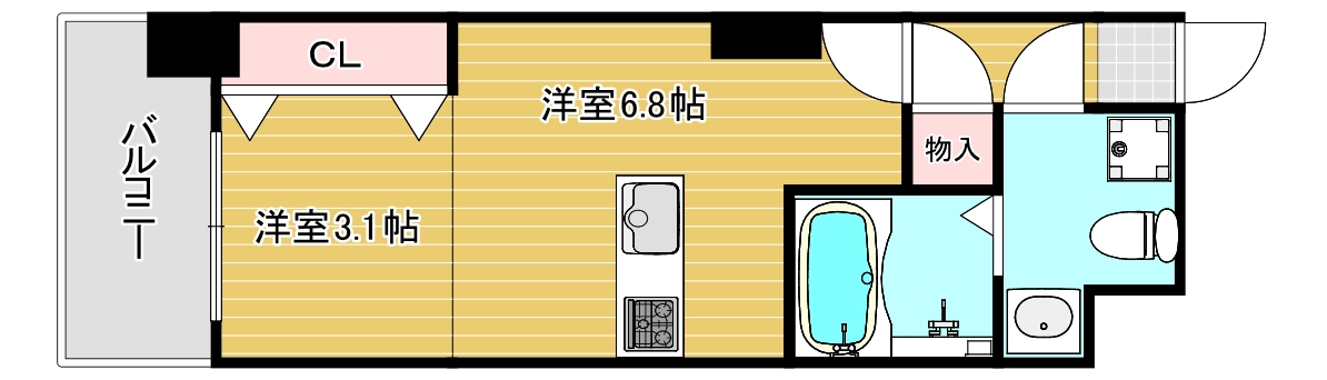 福岡市東区東浜のマンションの間取り