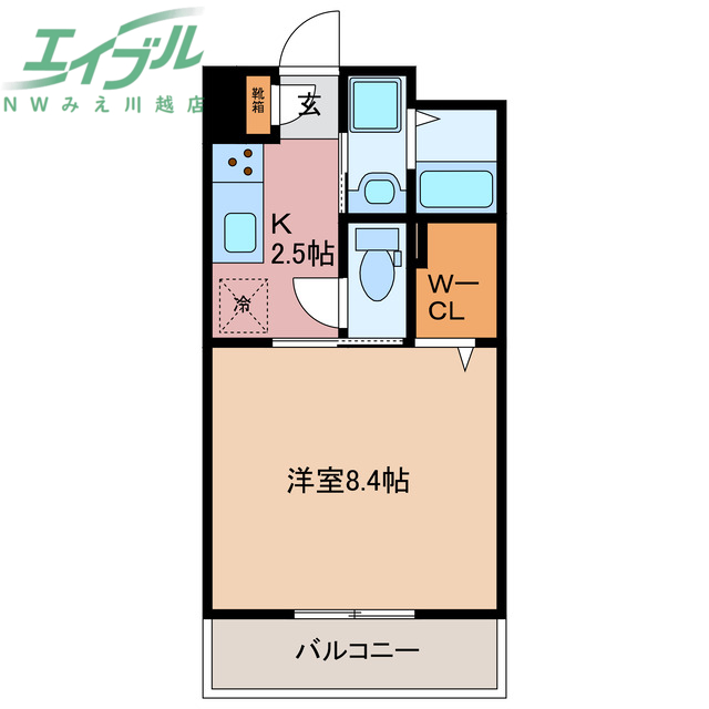 【三重郡川越町大字当新田のマンションの間取り】