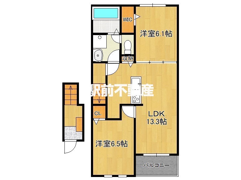 朝倉市柿原のアパートの間取り