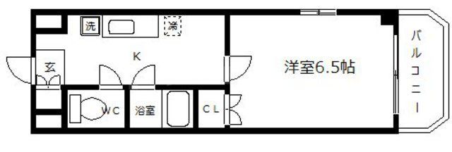 大阪市中央区船越町のマンションの間取り