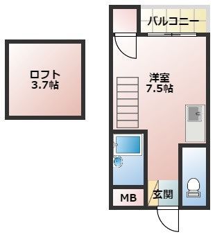 福岡市西区小戸のアパートの間取り