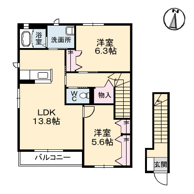 ヴィラージュ　A棟の間取り