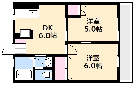 広島市西区大芝のマンションの間取り