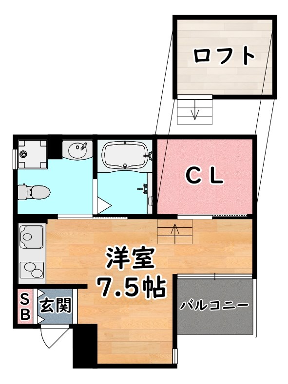 神戸市灘区岩屋中町のマンションの間取り