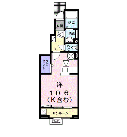 高岡市野村のアパートの間取り