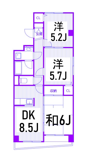 神奈川県横浜市鶴見区佃野町（マンション）の賃貸物件の間取り