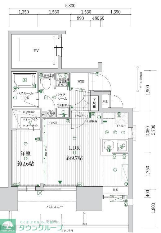 キッチン　間取図