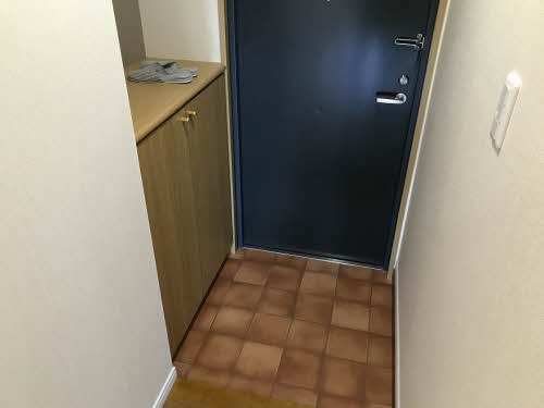 玄関　カウンタータイプシューズボックスあります