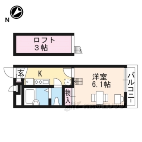 レオパレス北流の間取り写真