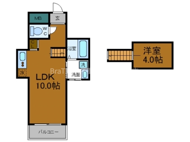 地下鉄堺筋線 長堀橋駅 徒歩4分 9階建 築21年の間取り写真