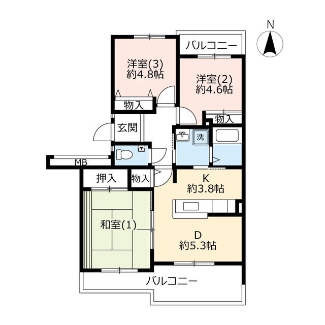 URプラザシティ新所沢緑町第二の間取り写真