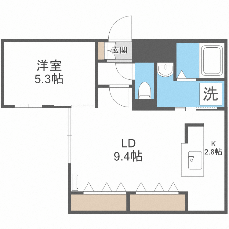 BLANC CASSE南9条の間取り写真