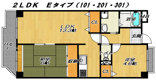 サンマンション南野の間取り