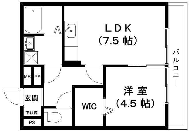 草津市橋岡町のアパートの間取り