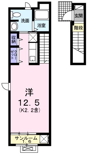 東京都福生市加美平１（アパート）の賃貸物件の間取り