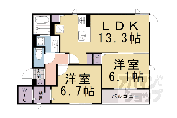 D-room三条大橋の間取り写真