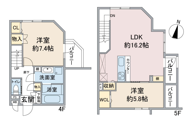 （仮称）運河通マンションの間取り