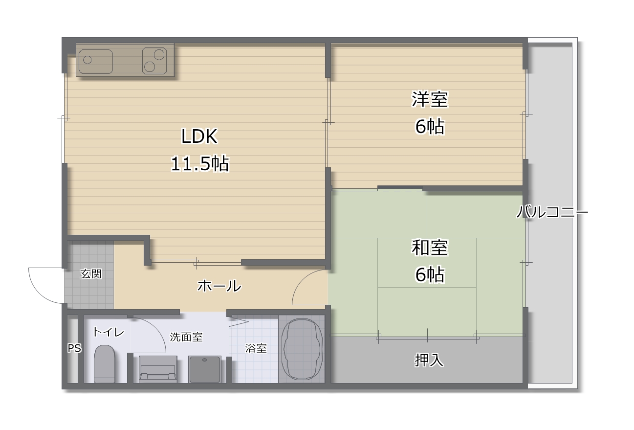 八尾市上之島町北のマンションの間取り