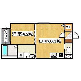 加古川市平岡町新在家のアパートの間取り