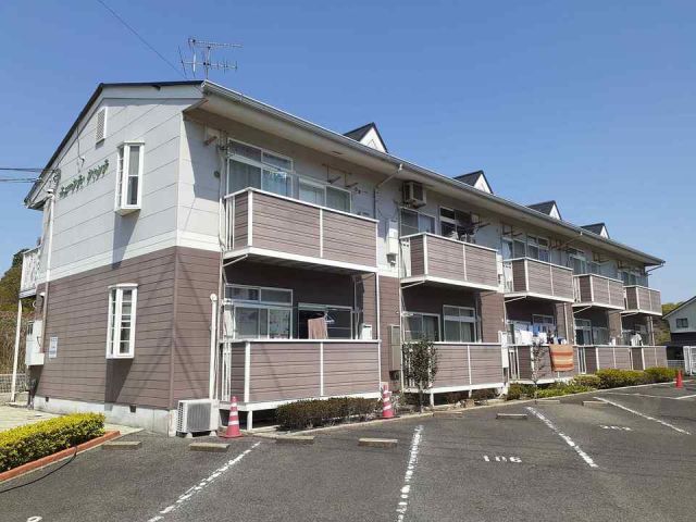 【岡山市北区門前のアパートの建物外観】