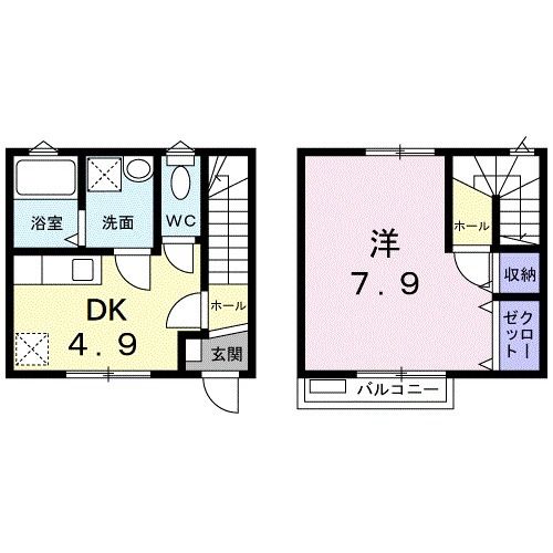 福島市上町のアパートの間取り