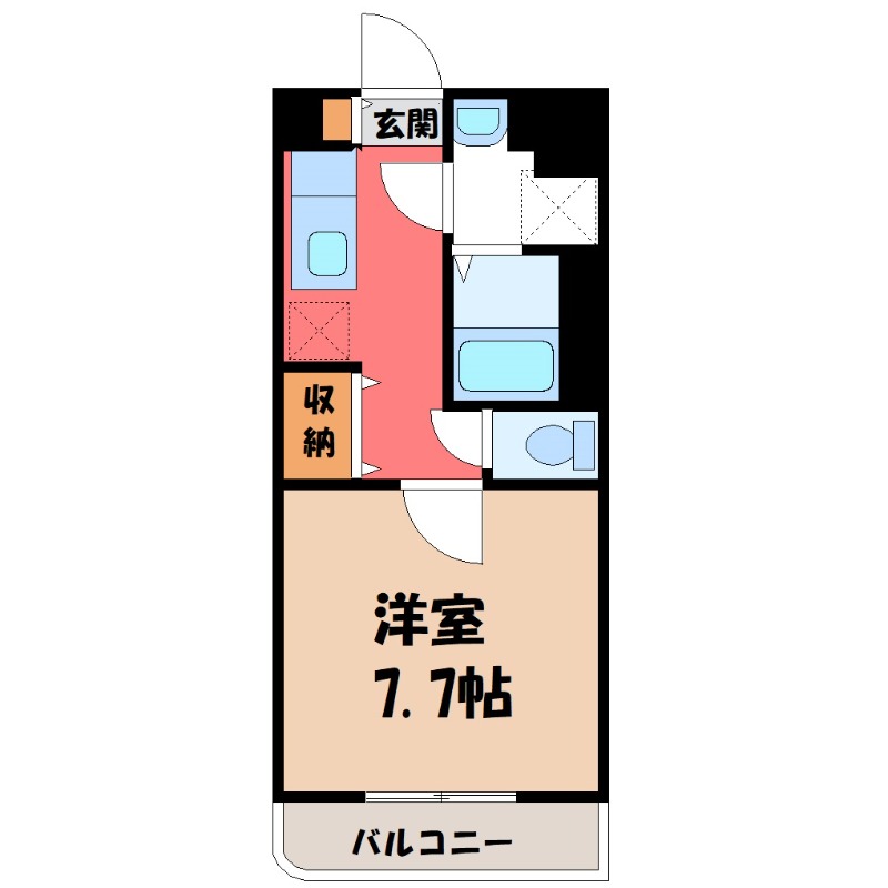 宇都宮市宿郷のアパートの間取り