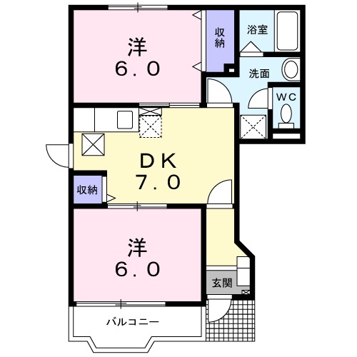 プリムローズ城東　Ｄの間取り