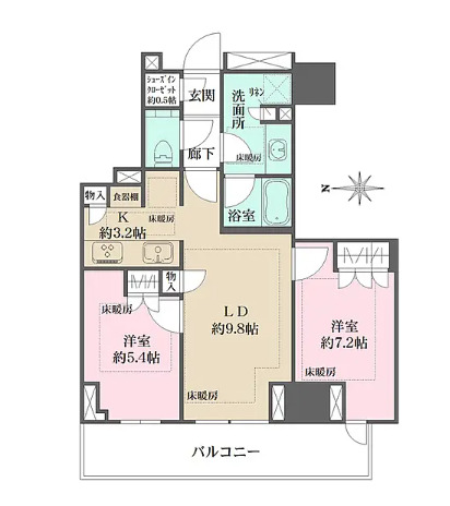 港区三田のマンションの間取り