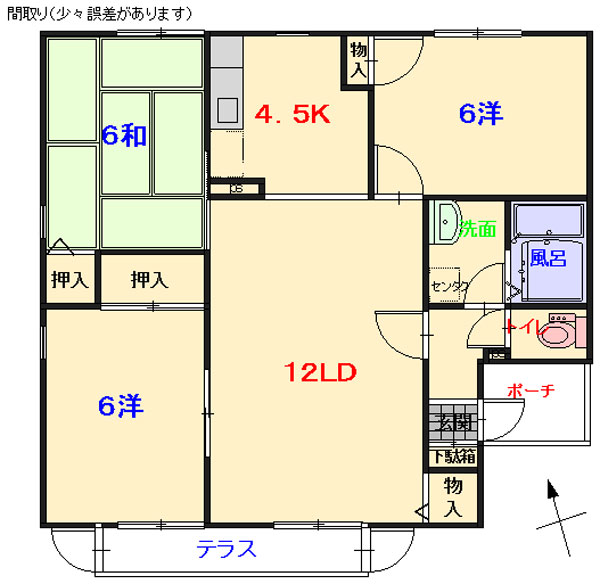 サンビレッジ広Ｄ棟の間取り