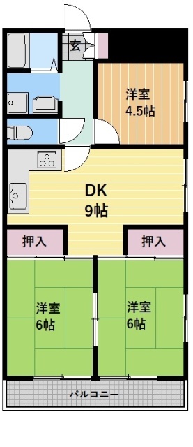 鉄村マンションS棟の間取り