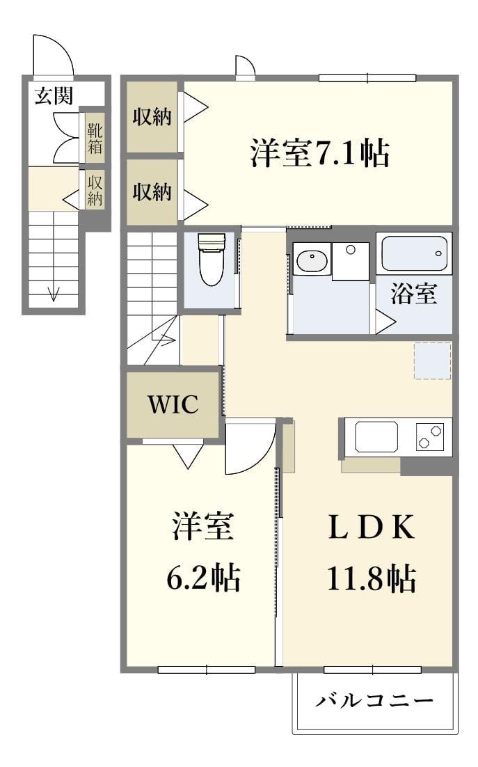 オレア子平町の間取り