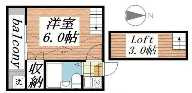 さいたま市南区内谷のアパートの間取り