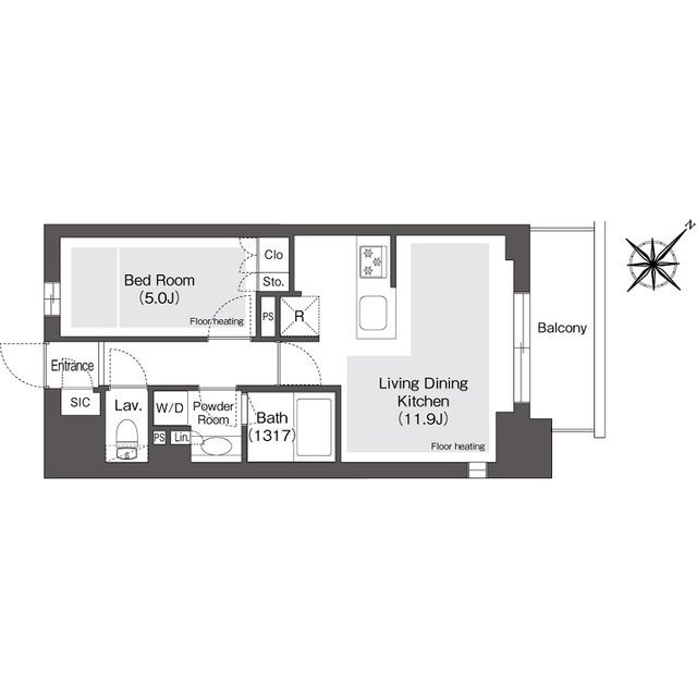 【千葉市美浜区高洲のマンションの間取り】