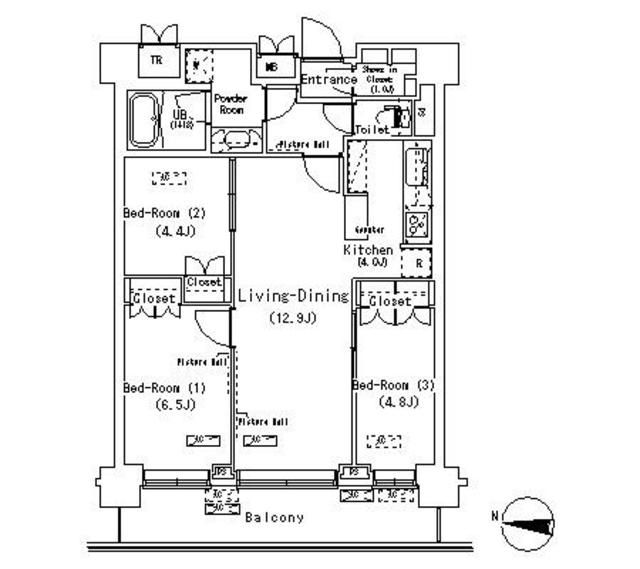 江東区辰巳のマンションの間取り