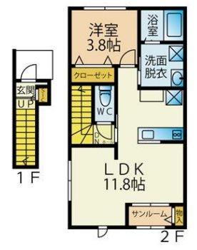 草津市川原のアパートの間取り