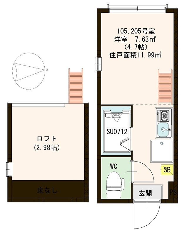 ハーモニーテラス日ノ出町VIの間取り