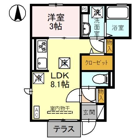 高崎市中泉町のアパートの間取り