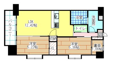 北九州市小倉北区上到津のマンションの間取り