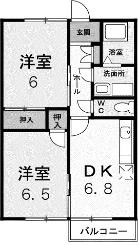 館林市足次町のアパートの間取り