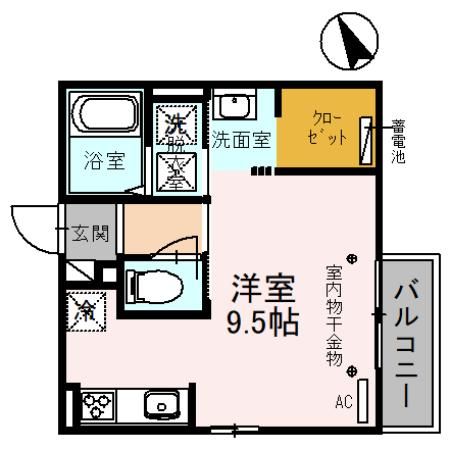 金沢市福増町のアパートの間取り