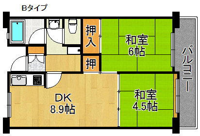 泉佐野市湊のマンションの間取り