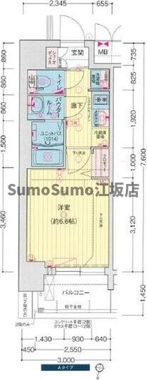 大阪市淀川区木川東のマンションの間取り