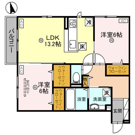 貝塚市澤のアパートの間取り