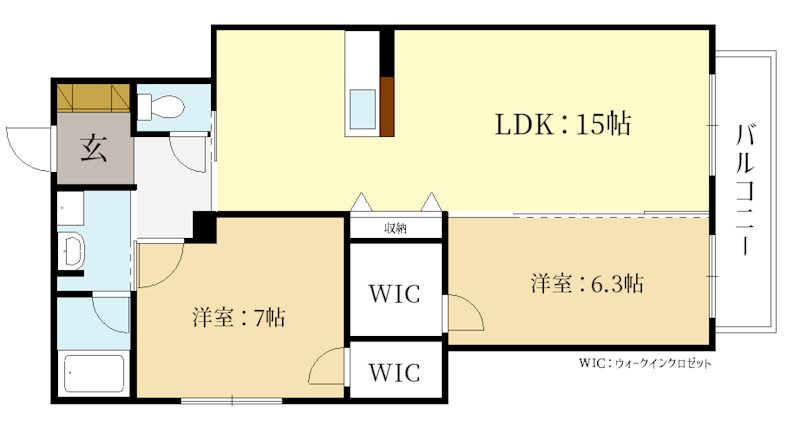 京田辺市興戸御垣内のマンションの間取り