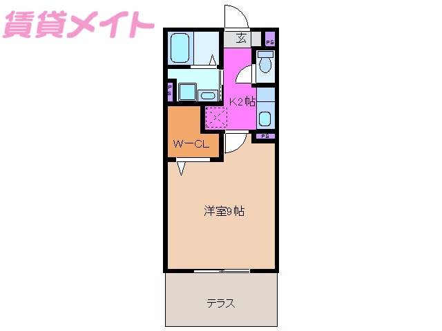 三重郡菰野町大字竹成のアパートの間取り